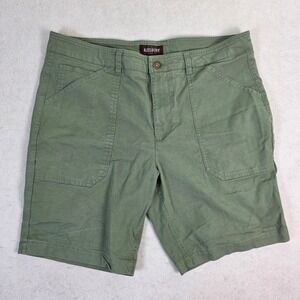 Alesbury Mens Olive Green Utility Canvas Shorts Size 36 x 9 Stretch Cotton